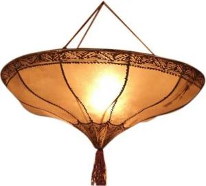 Guru-Shop Deckenleuchten Henna Leder Deckenlampe - Salem natur, Leuchtmittel nicht inklusive