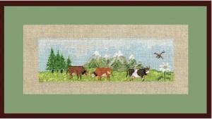 Le Bonheur des Dames Kreativset Le Bonheur des Dames Petit Point Stickpackung "Kühe in den Bergen", Zä, (embroidery kit by Marussia)