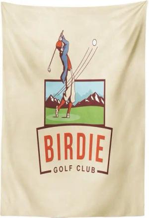 Abakuhaus Wandteppich aus Weiches Mikrofaser Stoff Für das Wohn und Schlafzimmer, rechteckig, Golf Birdie Golf Club Werbung