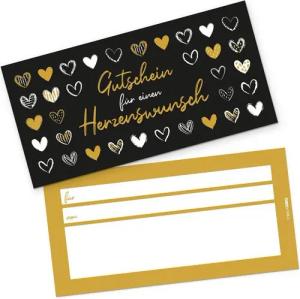 itenga Grußkarten itenga Geschenkgutschein Herzenswunsch - Gutschein zum Ausfüllen Karte