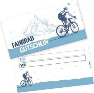 itenga Grußkarten itenga Geschenkgutschein Fahrrad Motiv gezeichnet - Gutschein zum Ausf
