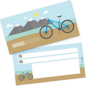 itenga Grußkarten itenga Geschenkgutschein Fahrrad - Gutschein zum Ausfüllen Karte