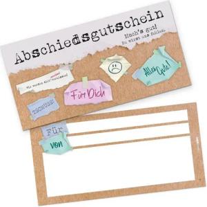 itenga Grußkarten itenga Geschenkgutschein Abschied - Gutschein zum Ausfüllen Karte