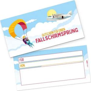 itenga Grußkarten itenga Geschenkgutschein Fallschirmsprung - Gutschein zum Ausfüllen Ka