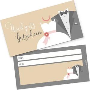 itenga Grußkarten itenga Geschenkgutschein Hochzeit Gutschein zum Ausfüllen Karte