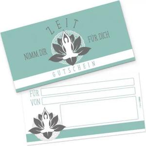 itenga Grußkarten itenga Geschenkgutschein Wellness Yoga (Motiv 5), Postkarte zum Ausfül