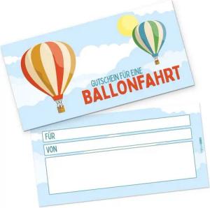 itenga Grußkarten itenga Geschenkgutschein Ballonfahrt - Gutschein zum Ausfüllen Karte