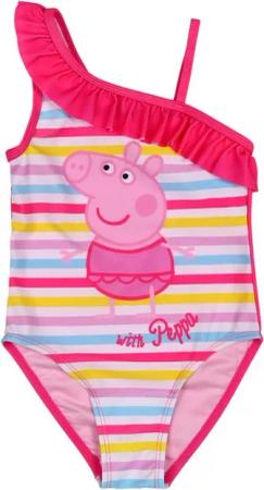 Sarcia.eu Badekleid Peppa Pig Rosa gestreifter Badeanzug, Bademode für Mädchen 4-5 Jahre