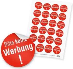 itenga Aufkleber itenga 24x Sticker Bitte keine Werbung (Motiv 115) rot weiß