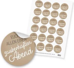 itenga Aufkleber itenga 24x Sticker "Euch allen einen zauberhaften Abend" (Motiv 129) b