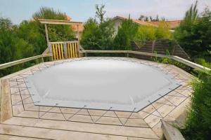 AirDeluxe Pool-Abdeckplane Aufblasbare achteckige Poolabdeckung Poolplane, aus LKW Plane 680 g/m² (1360g/m)