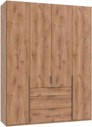 Wimex Kleiderschrank New York (New York, 1-St., Kleiderschrank) 180x58x236cm Plankeneiche 4-türig