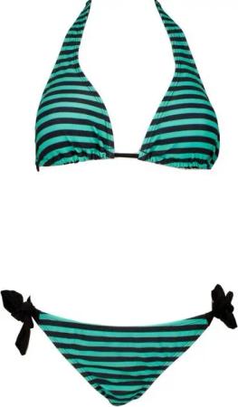 AvaMia Triangel-Bikini Damen Bikini Set Bikinitop und Bikinihose Low mit Schnürbindung (Bikinitop und Bikinihose) Streifenmuster Streifen in verschiedenen Farben