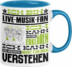 Trendation Tasse Live-Musik-Fan Geschenk Tasse Lustige Geschenkdiee für einen Live-Musi