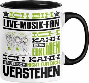 Trendation Tasse Live-Musik-Fan Geschenk Tasse Lustige Geschenkdiee für einen Live-Musi