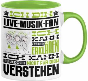 Trendation Tasse Live-Musik-Fan Geschenk Tasse Lustige Geschenkdiee für einen Live-Musi