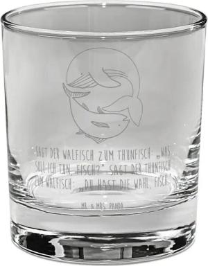 Mr. & Mrs. Panda Glas Walfisch Thunfisch - Transparent - Geschenk, Ginglas, Witz, Wortwitz, Premium Glas, Einzigartige Designs