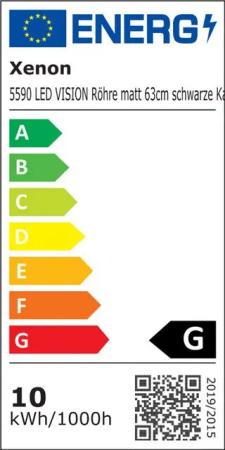 XENON LED Wandleuchte 5590 LED VISION Röhre matt 63cm schwarze Kappe Gelb, LED, Xenon / Gelb