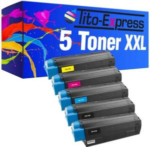 Tito-Express Tonerpatrone 5er Set ersetzt Oki C 3100 Oki C-3100 OkiC3100, für C-3100