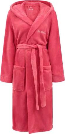 Di Vadini Bademantel Di Vadini UNISEX Herren Damen Bademantel FLORENZ mit Kapuze, wadenlang, Polyester, Weitenverstellung, Bindegürtel, mit Kapuze