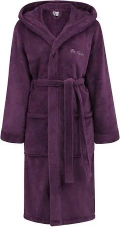 Di Vadini Bademantel Di Vadini UNISEX Herren Damen Bademantel FLORENZ mit Kapuze, wadenlang, Polyester, Weitenverstellung, Bindegürtel, mit Kapuze