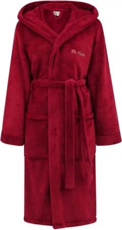 Di Vadini Bademantel Di Vadini UNISEX Herren Damen Bademantel FLORENZ mit Kapuze, wadenlang, Polyester, Weitenverstellung, Bindegürtel, mit Kapuze