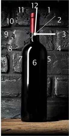 Wallario Wanduhr Rotwein-Flasche am Abend (Uhr aus Acryl)