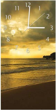 Wallario Wanduhr Badestrand auf den Malediven - Stille am Abend (Uhr aus Acryl)