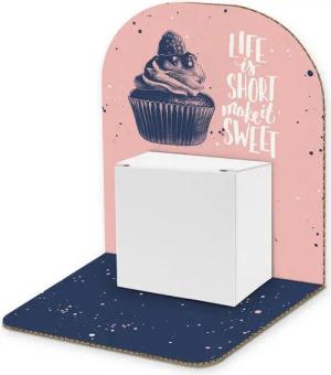 itenga Grußkarten itenga Geldgeschenkverpackung Basic Cupcake I Aufsteller mit Würfel (M