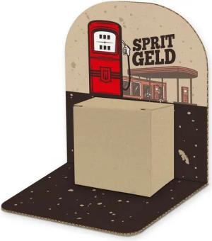 itenga Grußkarten itenga Geldgeschenkverpackung Basic Spritgeld I Aufsteller Würfel (Mot