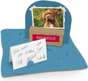 itenga Grußkarten itenga Geldgeschenkverpackung Hund Foto (Motiv 96) mit Bodenplatte, Ka