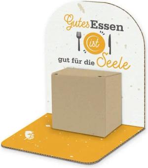 itenga Grußkarten itenga Geldgeschenkverpackung Basic Gutes Essen I Aufsteller Würfel (M