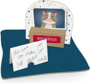 itenga Grußkarten itenga Geldgeschenkverpackung Katze / Haustier (Motiv 97) mit Bodenpla