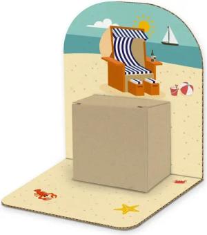 itenga Grußkarten itenga Geldgeschenkverpackung Basic Strandkorb I Aufsteller Würfel (Mo
