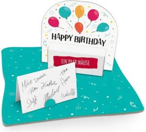 itenga Grußkarten itenga Geldgeschenkverpackung Happy Birthday Luftballons (Motiv 100) G