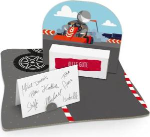 itenga Grußkarten itenga Geldgeschenkverpackung Kartfahrer (Motiv 99) mit Bodenplatte, K