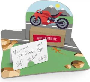 itenga Grußkarten itenga Geldgeschenkverpackung Motorrad (Motiv 102) mit Bodenplatte, Ka