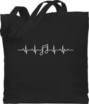Shirtracer Umhängetasche Herzschlag Musik Note, Symbol und Zeichen Outfit