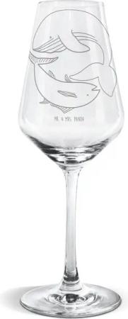 Mr. & Mrs. Panda Weißweinglas Walfisch Thunfisch - Transparent - Geschenk, Spruch lustig, Tiermotiv, Premium Glas, Hochwertige Gravur