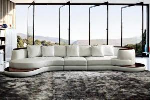 JVmoebel Ecksofa Leder Sofa Wohnlandschaft Rund Couch Sitz Polster Garnitur Rundsofa, Made in Europa
