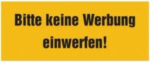 König Werbeanlagen Hinweisschild Türschild, Bitte keine Werbung einwerfen!, 40 x 100 mm