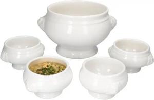 MamboCat Suppenschüssel LEO Löwenkopf-Terrinen Set 7-tlg. mit Deckel 3L + 6x 0,45L, Steingut