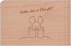 holzpost GmbH Postkarte Holzpostkarte "Schön, dass es Dich gibt!