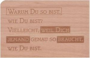 holzpost GmbH Postkarte Holzpostkarte "Warum Du so bist, wie Du bist?