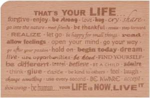 holzpost GmbH Postkarte Holzpostkarte "That's Your Life...