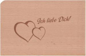 holzpost GmbH Postkarte Holzpostkarte "Ich liebe Dich!