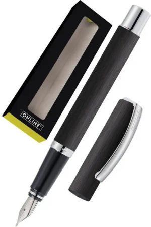 Online Pen Füller Vision Füllhalter, (aus gebürstetem Aluminium, hochwertiger Füllfederhalter mit Iridium-Feder), in Geschenkbox
