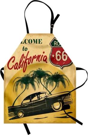 Abakuhaus Kochschürze Höhenverstellbar Klare Farben ohne verblassen, Retro California Werbung