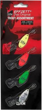 DAM Fishing Kunstköder, DAM Effzett Assortment 4 Stück Spinner #3 6g Sinking Trout Forellen-Spinnerset