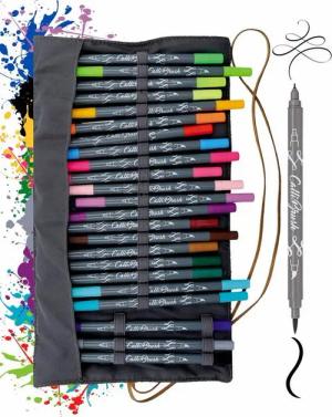Online Pen Kalligraphie-Stift Calli.Brush, 24x Handlettering Stifte Set, bunte Brush Pens, verschiedene Spitzen